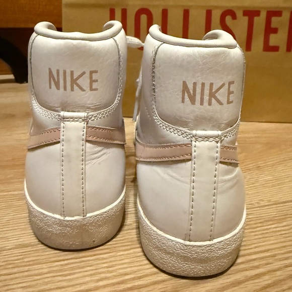 Nike White and Pink Leather High-Top Sneakers - Picture 12 of 14